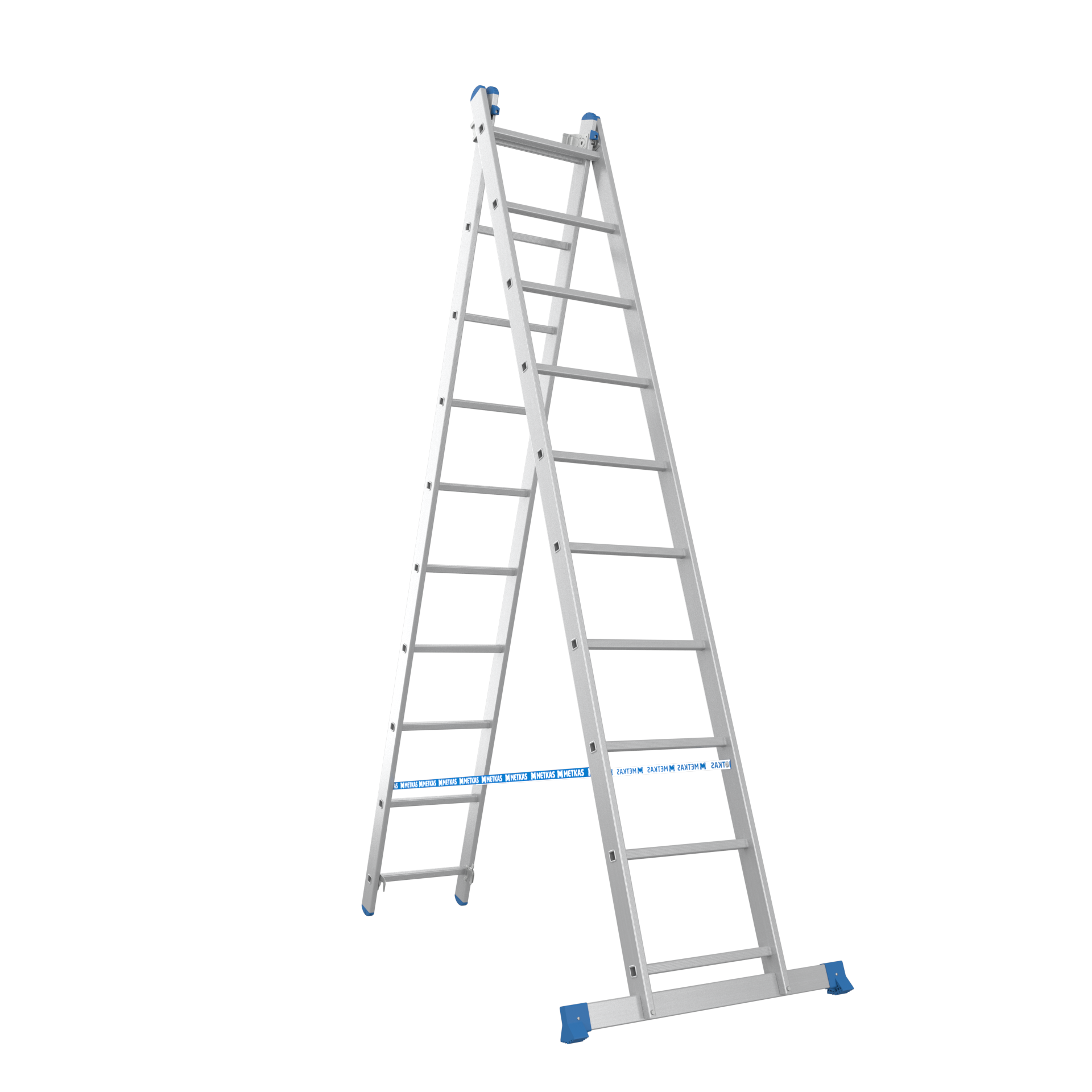 Лестница-стремянка Меткас алюминиевая универсальная трехсекционная 3х10 5,6 м (1899229799) - фото 2