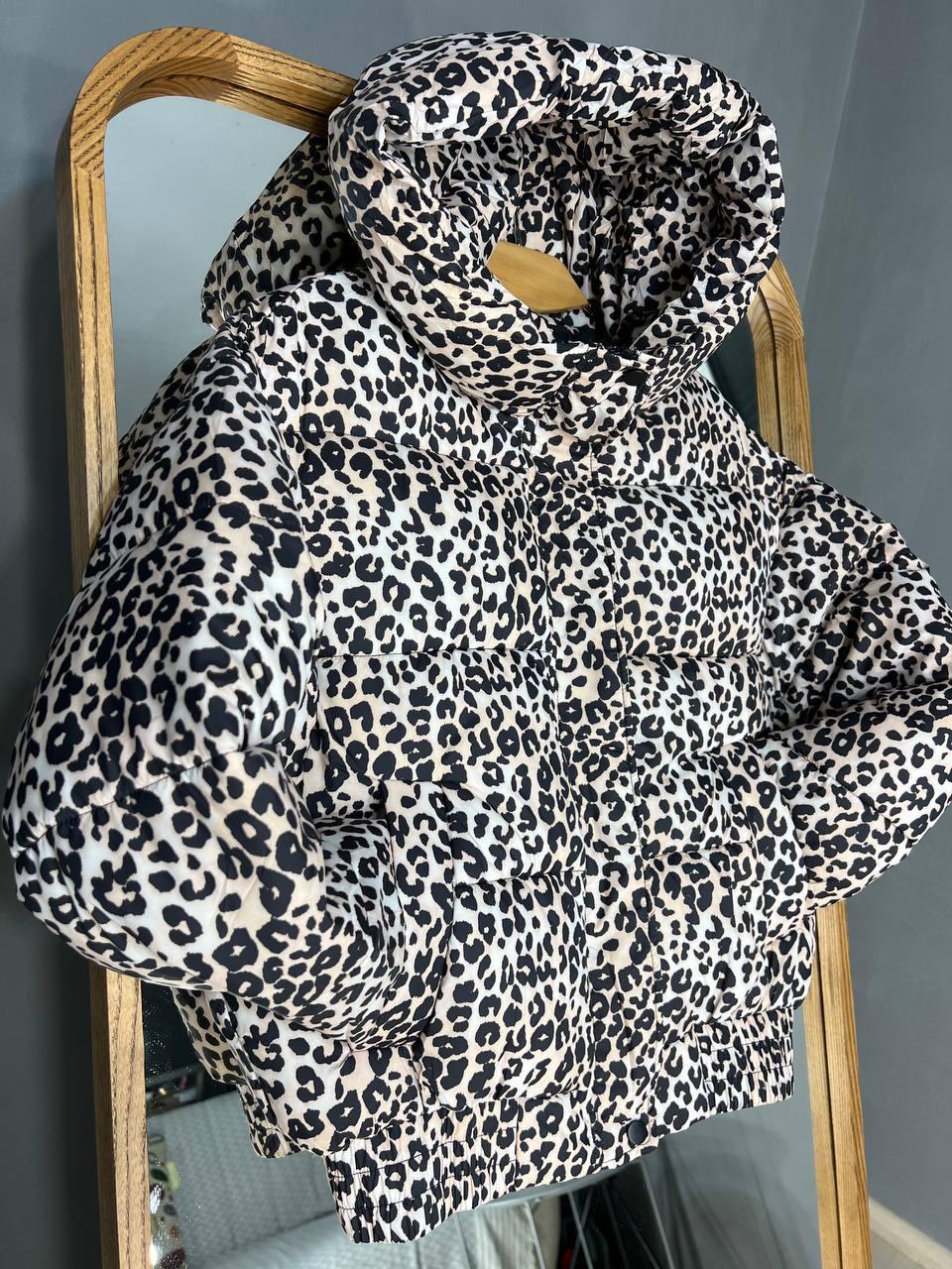 Куртка женская Lady Yep 9006 короткая с капюшоном леопардовый принт на резинке демисезонная р. 46 Бежевый (3271) - фото 9 Куртка женская Lady Yep 9006 короткая с капюшоном леопардовый принт на резинке демисезонная р. 46 Бежевый (3271) - фото 9