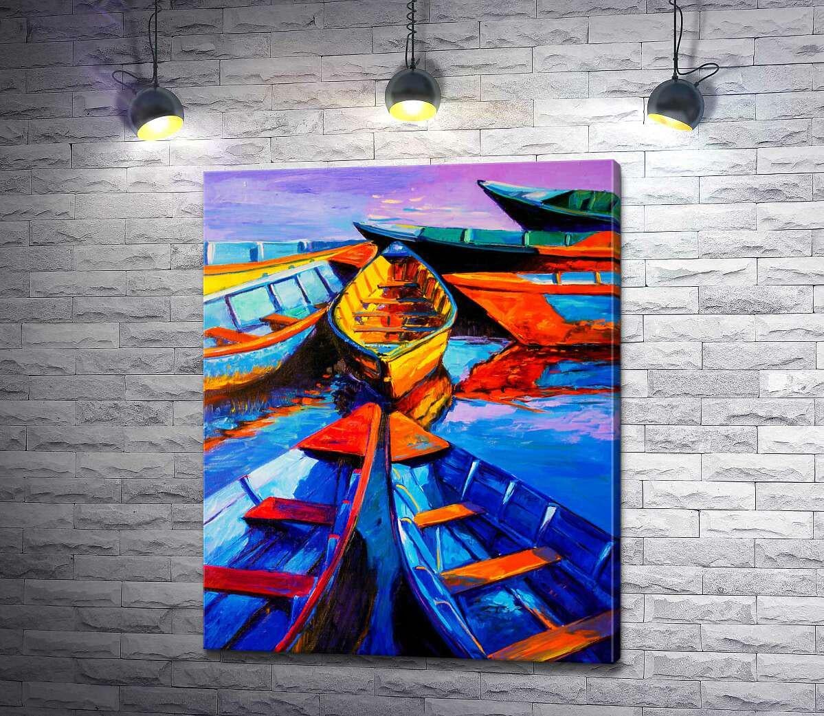 Картина ArtPoster Яркие цвета в разнообразии лодок 104x130 см Модуль №1 (002116)