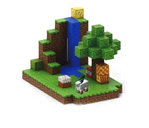 Конструктор магнитный Minecraft Водопад 128 шт./4 фигурки (005/1)