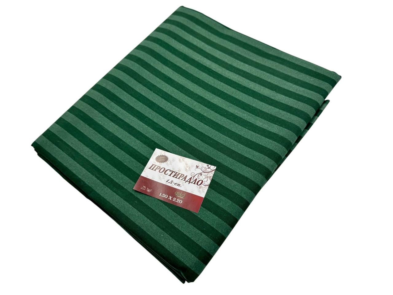 Простынь бязь В полоску 150х220 см Зеленый (G-22-035/x150)