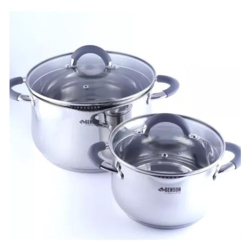 Набор кастрюль Benson BN-237 из нержавеющей стали 5 пр. (BN-237)