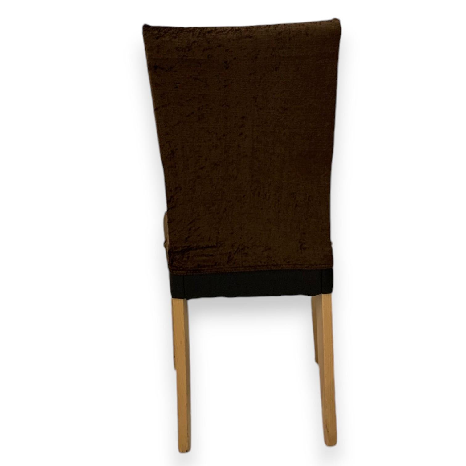 Чехол натяжной на стул GOSPO велюровый Коричневый (2190142618) - фото 3