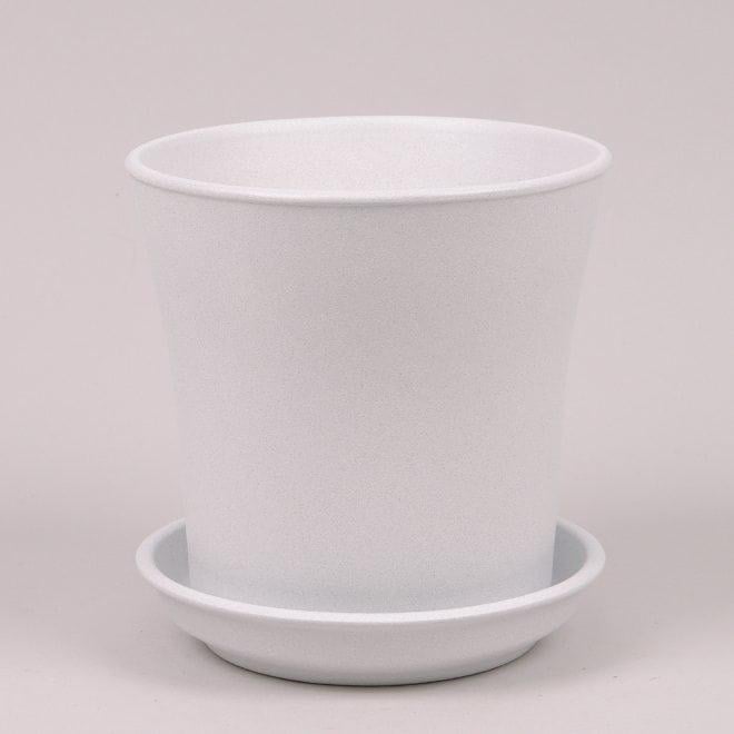 Горшок керамический Flora Вуаль крошка 4 л Белый (10102)