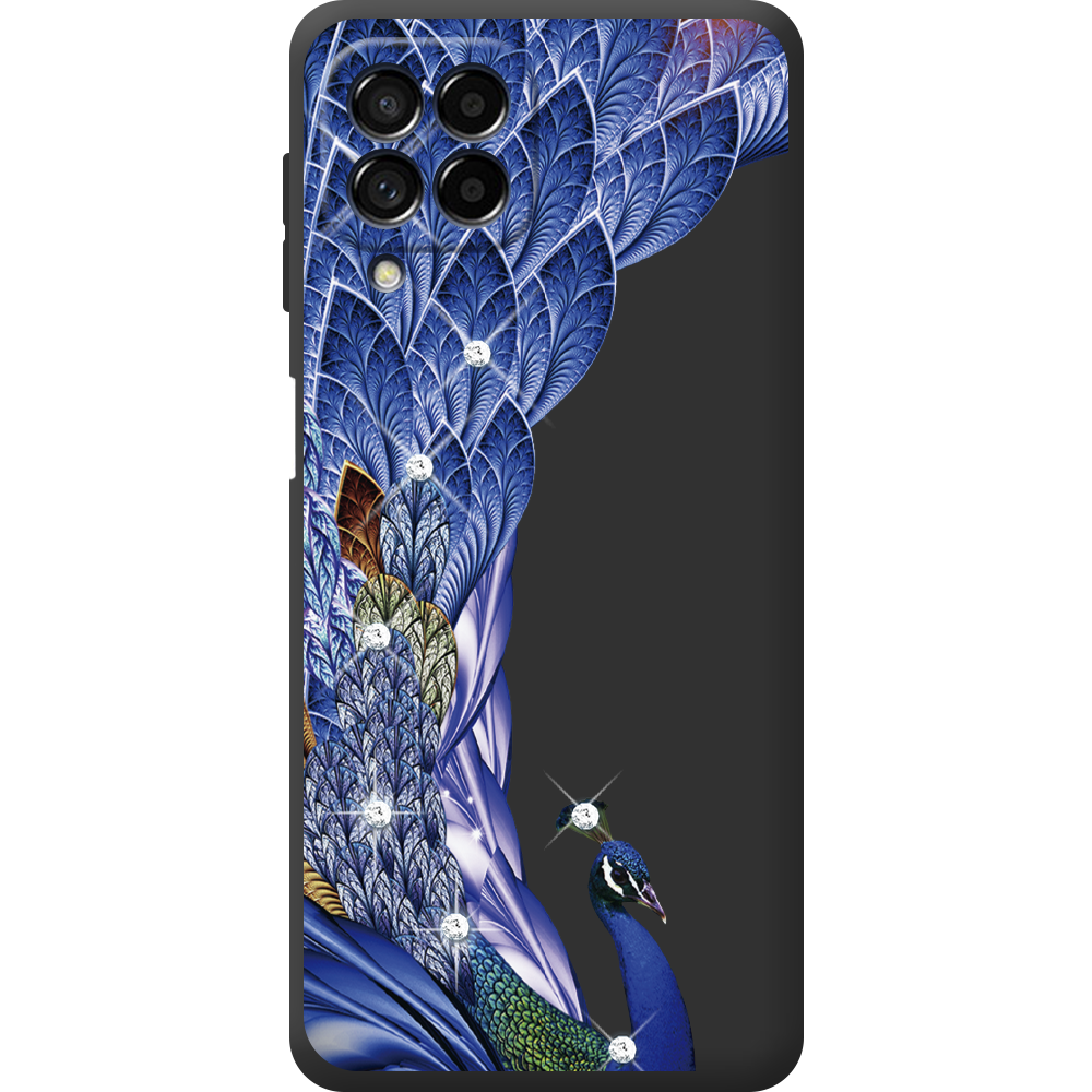 Чохол BoxFace Samsung Galaxy M53 5G (M536) Павич зі стразами Чорний силікон (44473-rs7-44483)