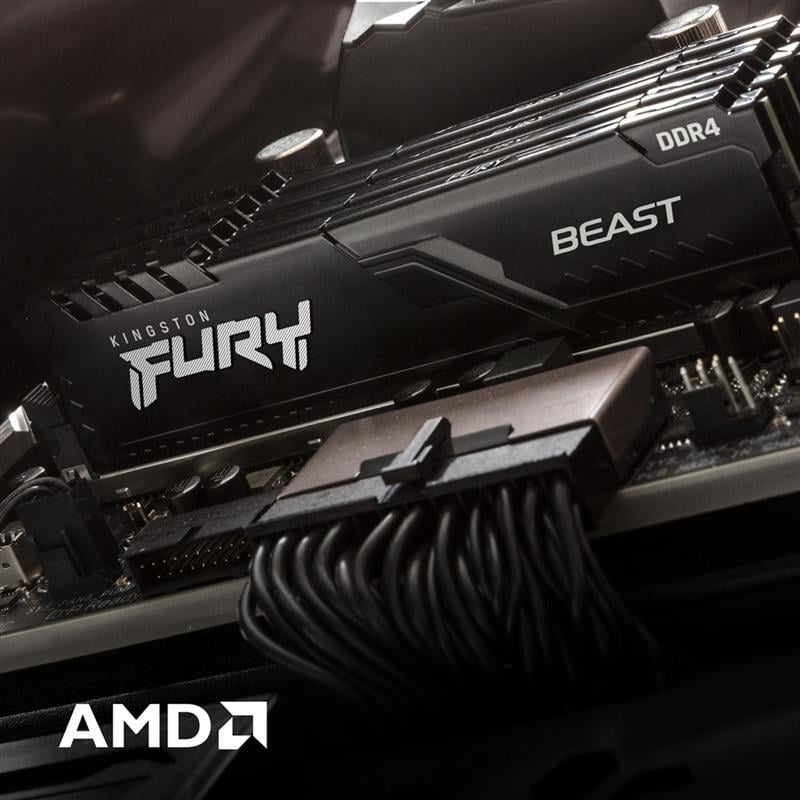 Оперативная память Kingston Fury Beast DDR4 2x16GB/2666 Black (KF426C16BB1K2/32) - фото 11