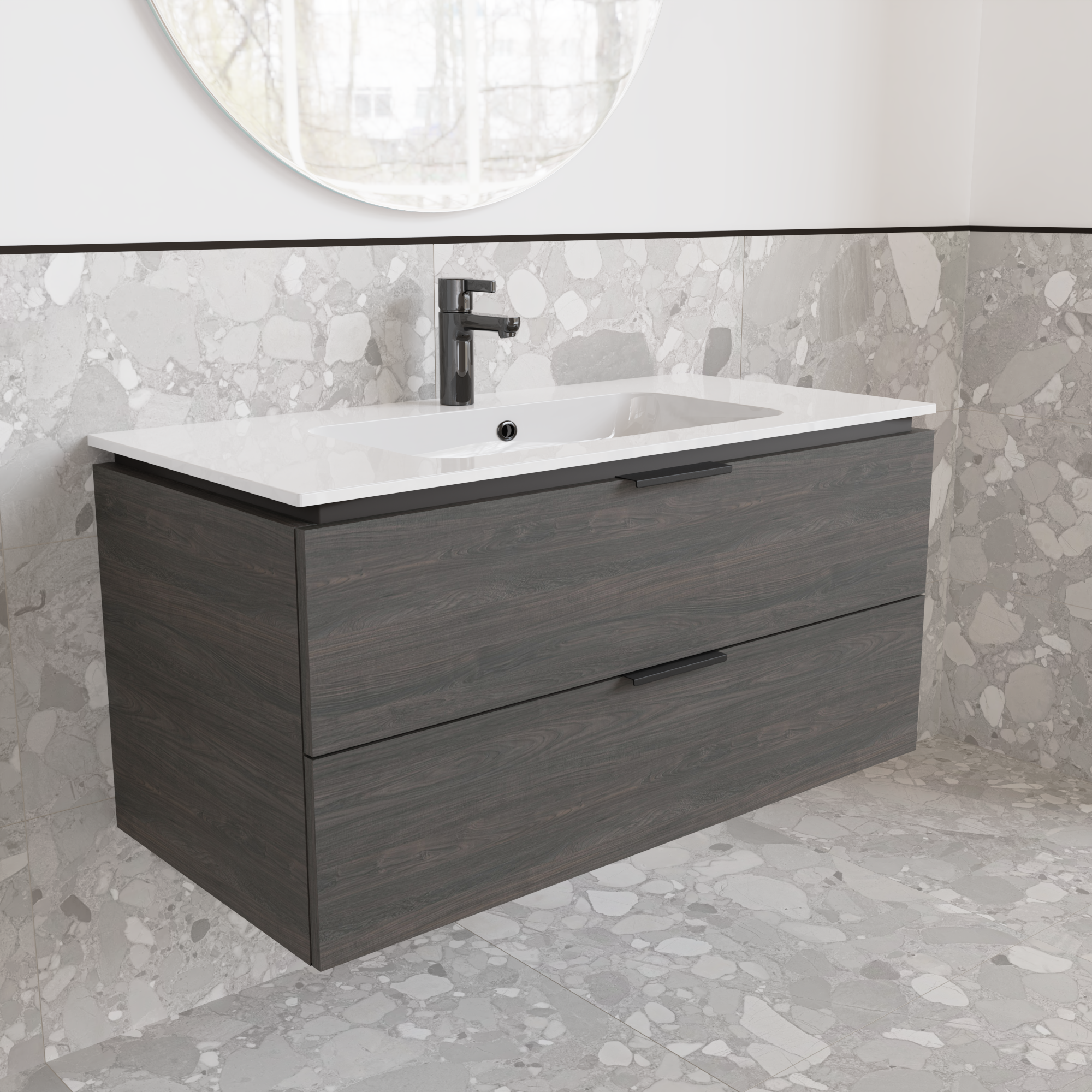 Тумба підвісна з раковиною MVK Vostok Icon 100 В2 1000х450х530 мм Морське дерево Карбон (p2100kb) - фото 2 Тумба підвісна з раковиною MVK Vostok Icon 100 В2 1000х450х530 мм Морське дерево Карбон (p2100kb) - фото 2