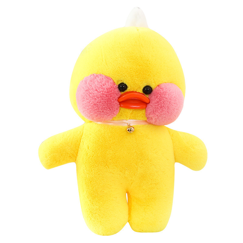 Уточка Cute Toy Lalafanfan с бантом и очками 30 см Желтый (7ca6c8fe) - фото 2