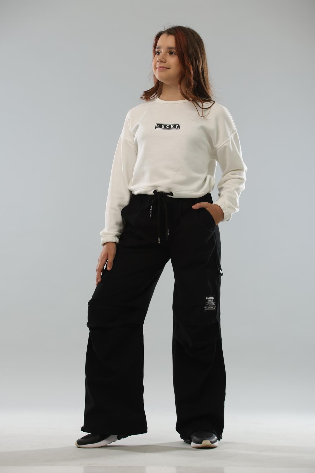 Брюки карго подростковые для девочки IRmAS 1173 146 см Черный