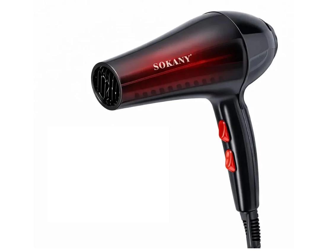 Фен для укладки волос с концентратором Sokany SK-2200 2200 Вт 3 режима температур и 2 скорости с холодным обдуванием Черный