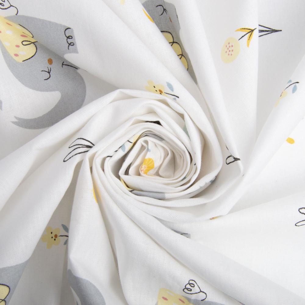 Ткань для постельного белья 25872/2 слоненок бязь ранфорс 2,4 м Молоко (22833)