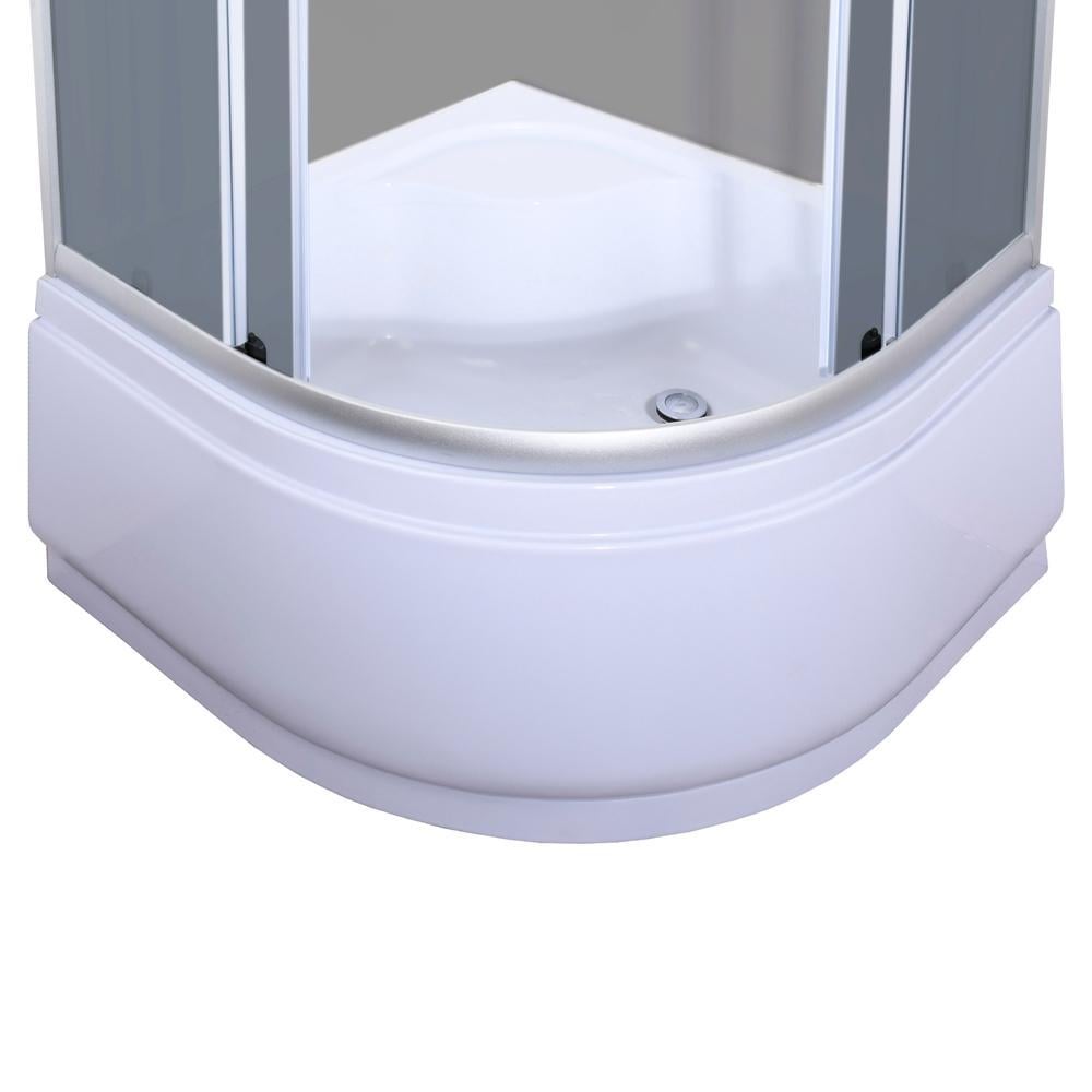 Душова кабіна MIXXUS PLAIN SCT01-90x90x195-GR напівкругла/з підонном/скло 4 мм 90x90 см Сатин (OL-MI6895) - фото 3