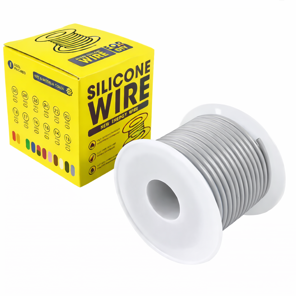 Кабель 30AWG 100 м силиконовый 0,055 мм2 медь луженый изоляция силиконовый многожильный 0,001 Серый