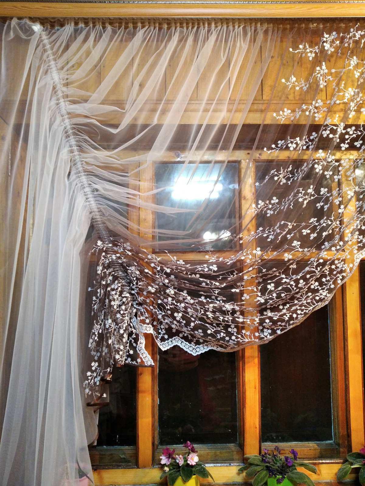 Фіранка готова коротка Камелія ліва Шоколадний - фото 2