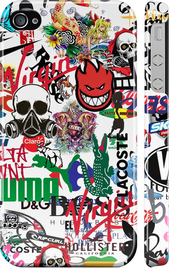 Чохол на iPhone 4s Many different logos (4022m-12-42517)