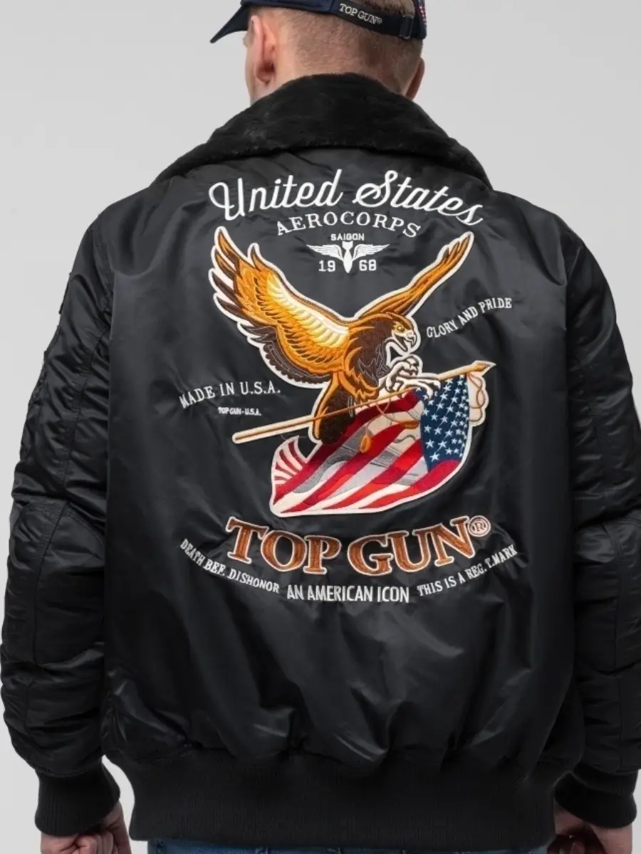 Бомбер Top Gun Eagle CW45 Jacket 5XL Black (TGJ1938B5XL) - фото 7