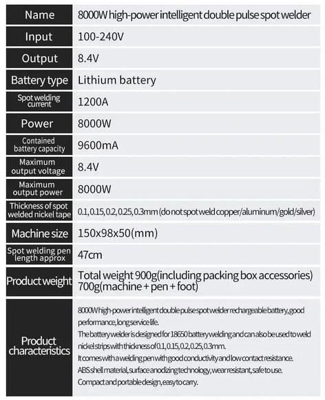 Аппарат точечной сварки для аккумуляторов 18650 8000W - фото 10