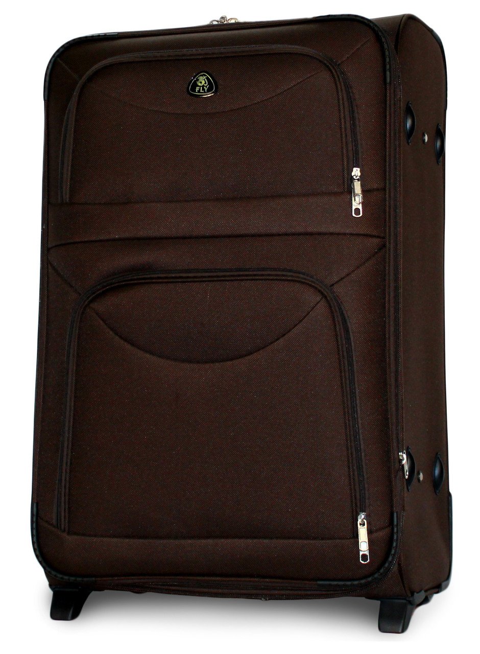 Чемодан тканевый Fly 6802 большой на 2 колесах 74х48х30 см 90 л Кофейный