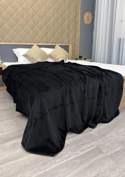 Покривало Рельєфний зигзаг 155х200 см Чорний (87-093) - фото 3