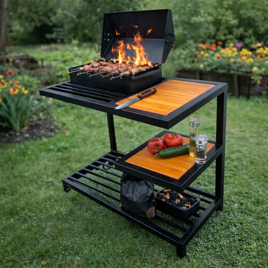 Мангал-барбекю Jooki Один на 9 шампуров 4 мм в стиле LOFT (10097)