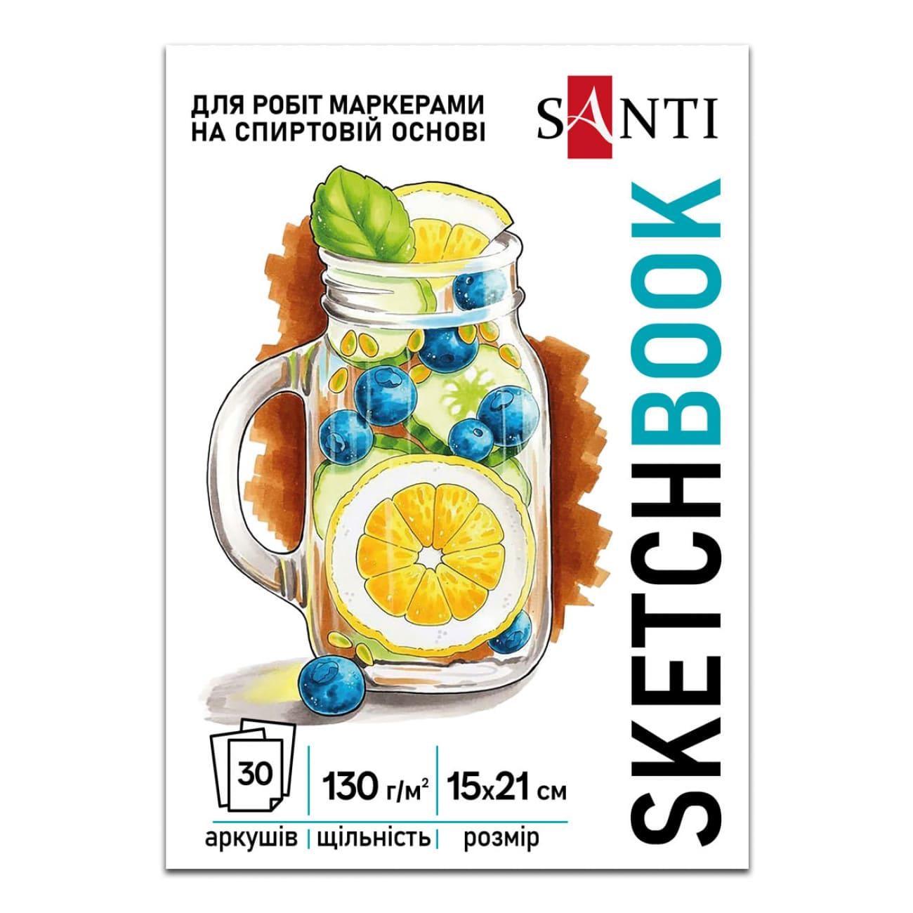 Альбом для маркера Santi FRESH 130 г/кв. м 30 л. А5 Белый (743211)