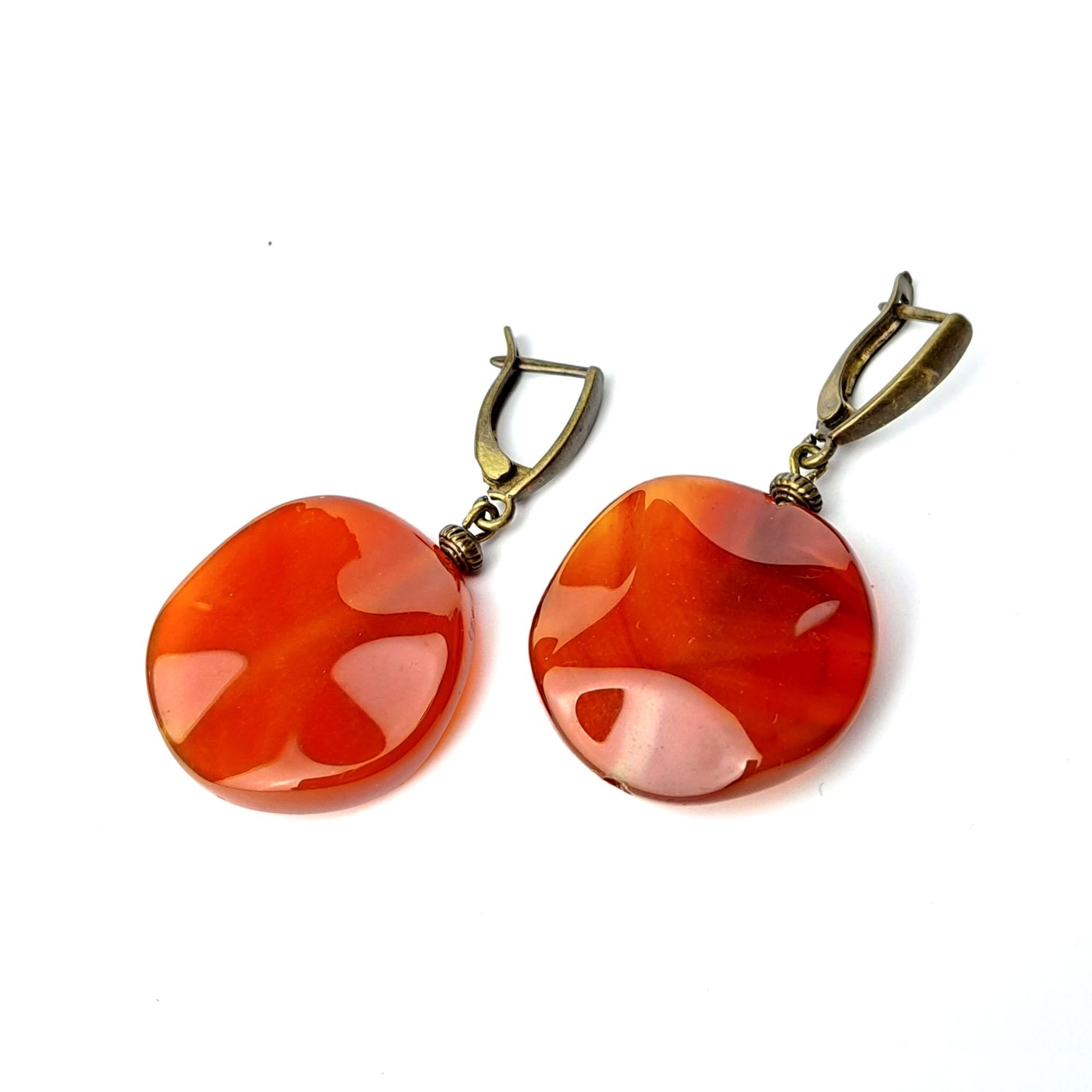 Серьги DARSANA Калерия из натурального камня сердолик (DRSU501966)