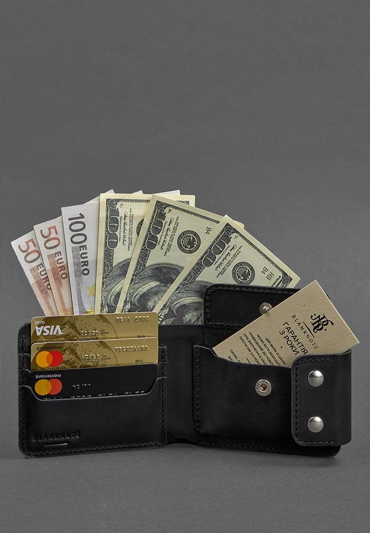 Портмоне мужское кожаное BlankNote Zeus 9.0 Crazy Horse Черный (A-027413) - фото 4 Портмоне мужское кожаное BlankNote Zeus 9.0 Crazy Horse Черный (A-027413) - фото 4