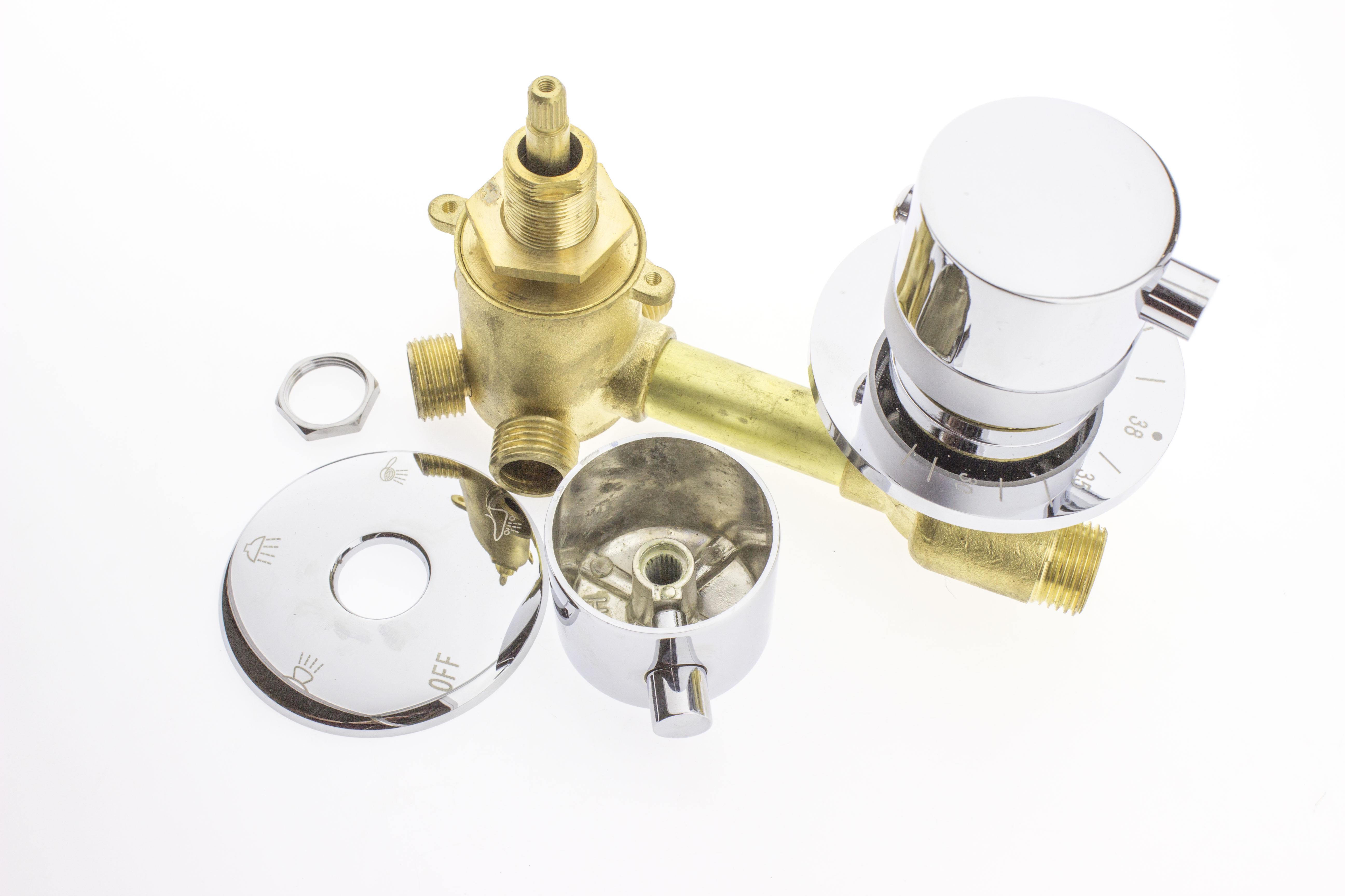 Змішувач з термостатом для душової кабіни на 4 положень під різьблення (ГТ6607) - фото 6 Змішувач з термостатом для душової кабіни на 4 положень під різьблення (ГТ6607) - фото 6