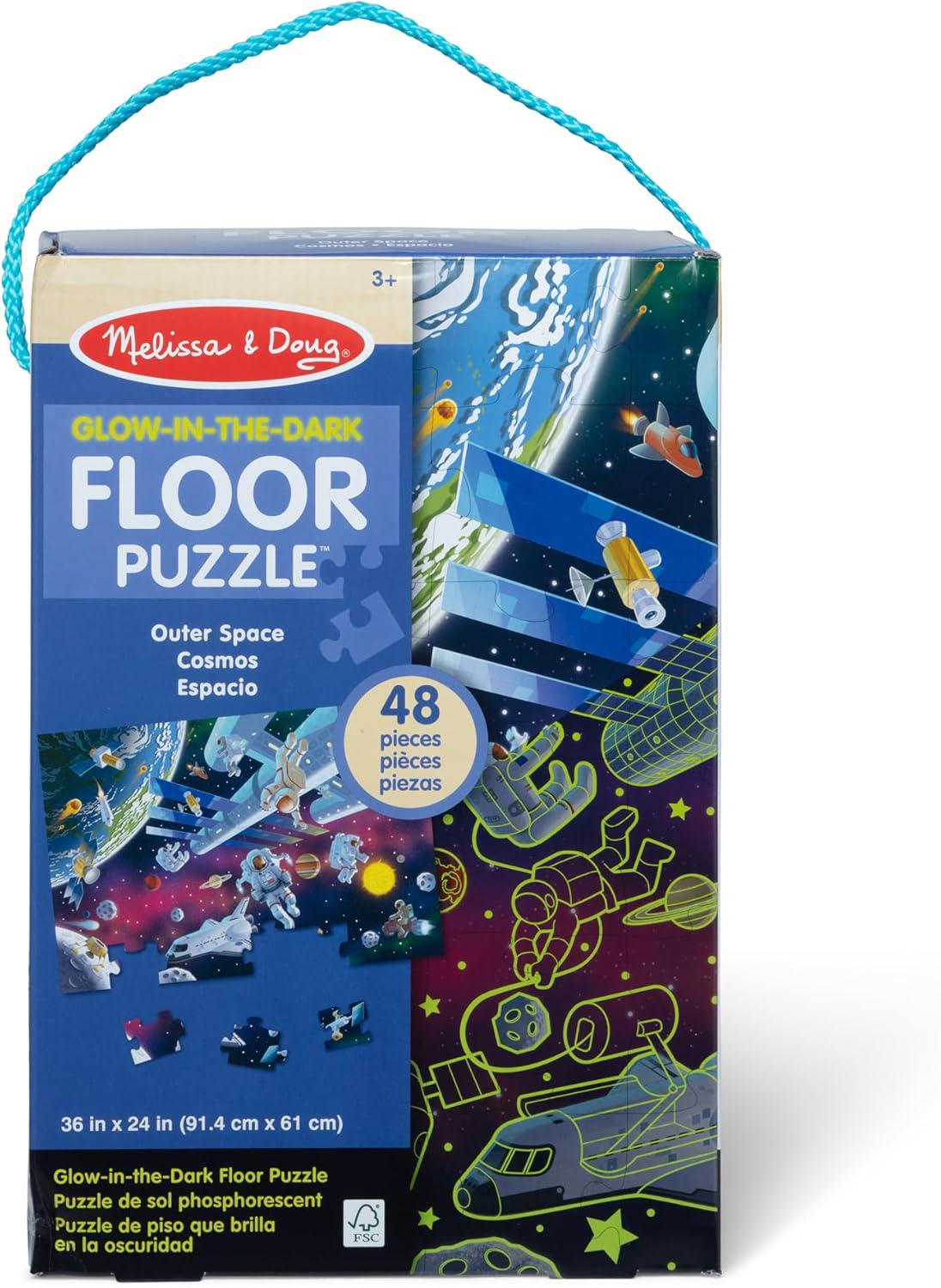 Пазл дитячий підлоговий Melissa & Doug Космос Glow in the Dark 48 деталей світиться у темряві FSC від 3 років