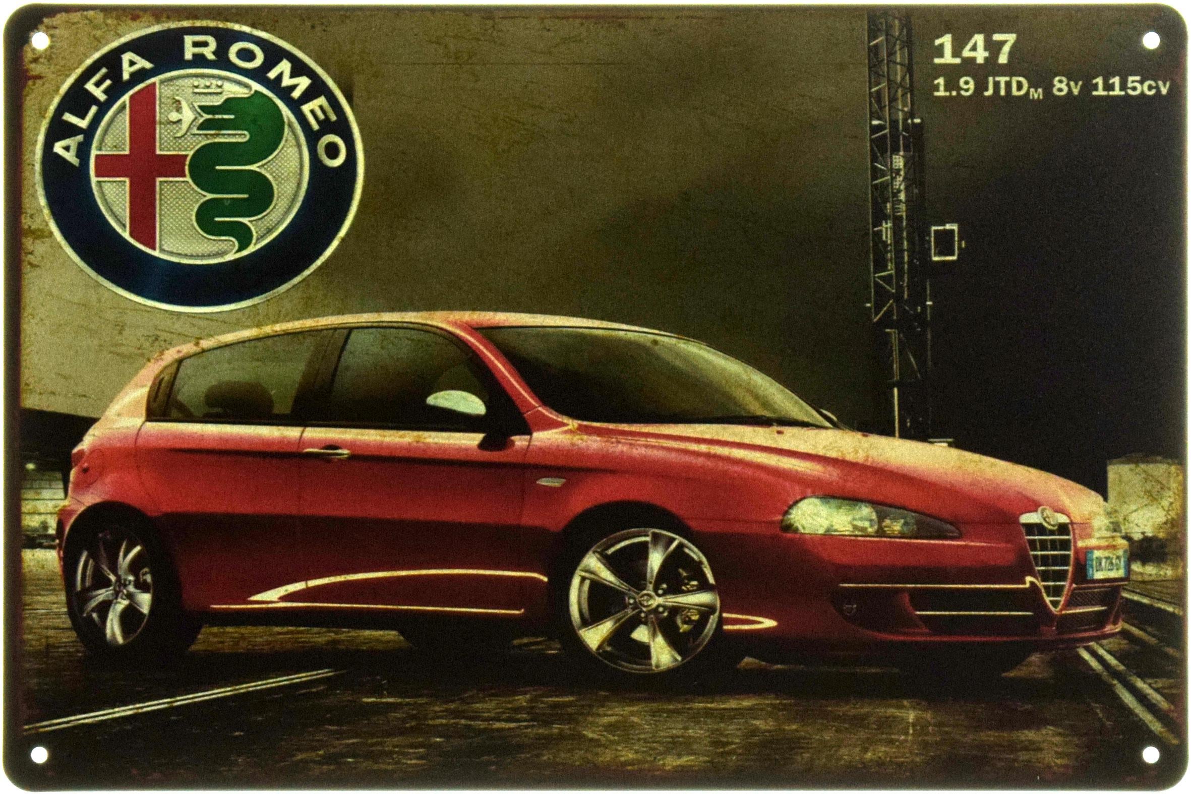 Табличка металлическая "Alfa Romeo 147" 20x30 см (ms-104562)