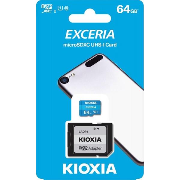 Карта пам'яті Kioxia Exceria microSDXC UHS-I 64GB class10 + SD - фото 2