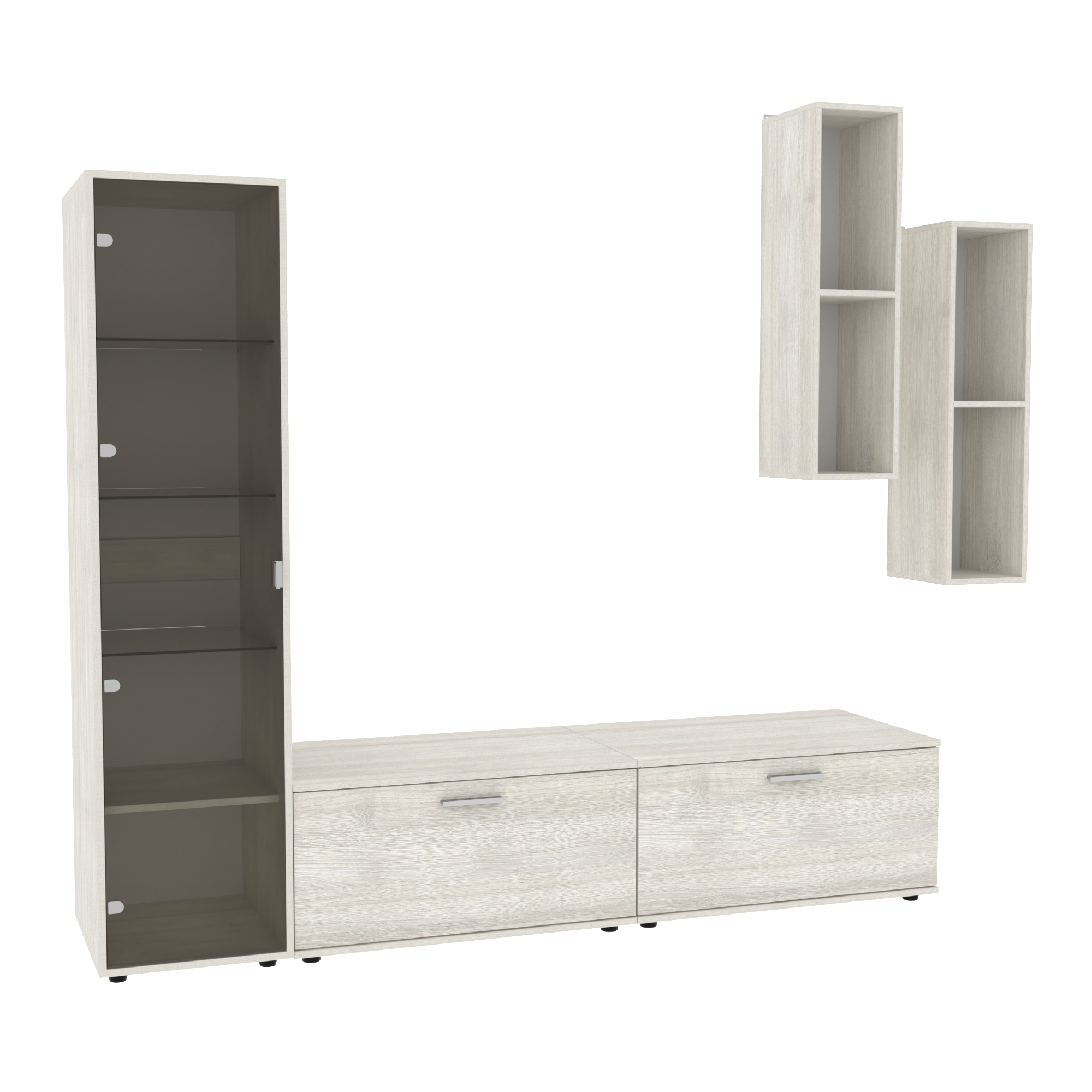 Стенка в гостиную Hugo-2 2060х520х1700 мм Дуб Шамони светлый