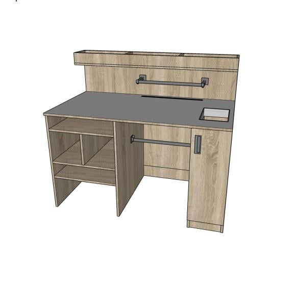 Стол-станция упаковки отправлений для отделения Новая почта 1450x800x1270 мм