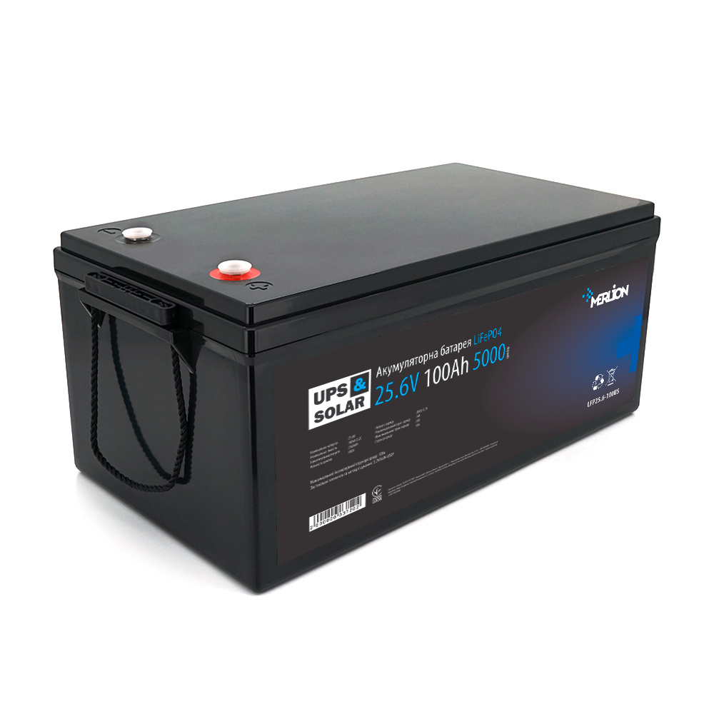 Акумулятор LiFePO4 Merlion 25,6v 100ah 8s2p bms 100a 5000 циклів 522x238x225 мм (YUT_V8116) - фото 1