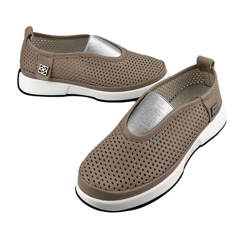 Мокасини жіночі перфорована шкіра 7061-36 p. 36 23 см Коричневий - фото 2