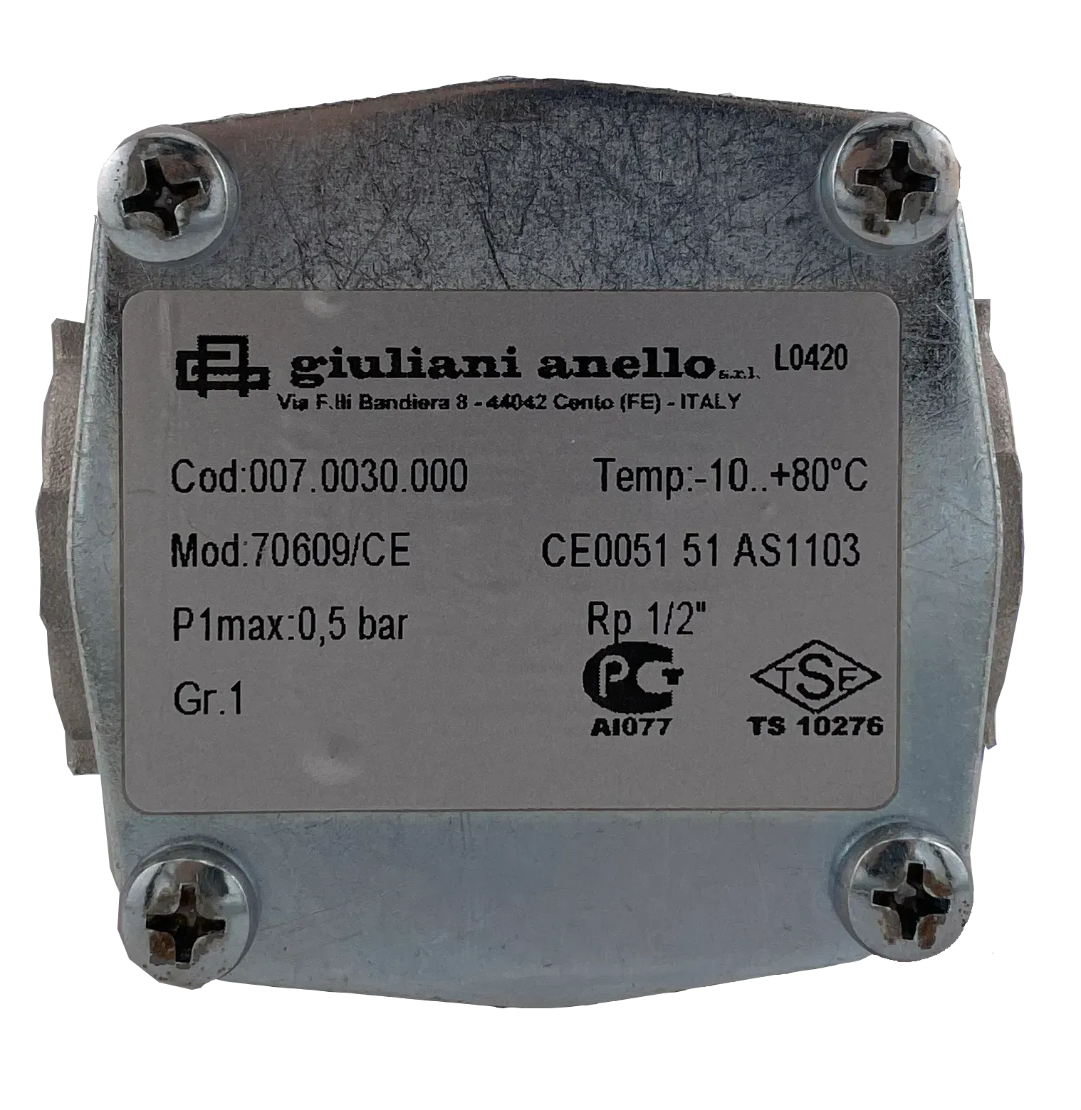 Фильтр газовый Giuliani Anello 1/2" 0,5 бар 70600/1B Фильтр газовый Giuliani Anello 1/2" 0,5 бар 70600/1B