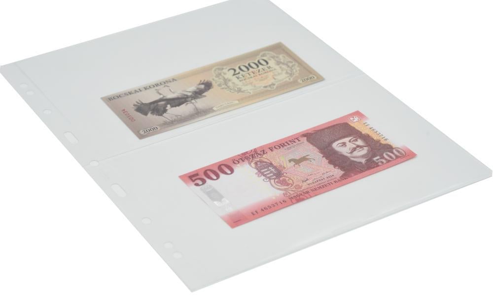 Лист Leuchtturm для 2 банкнот купюр формат GRANDE 240x310 (А00670)