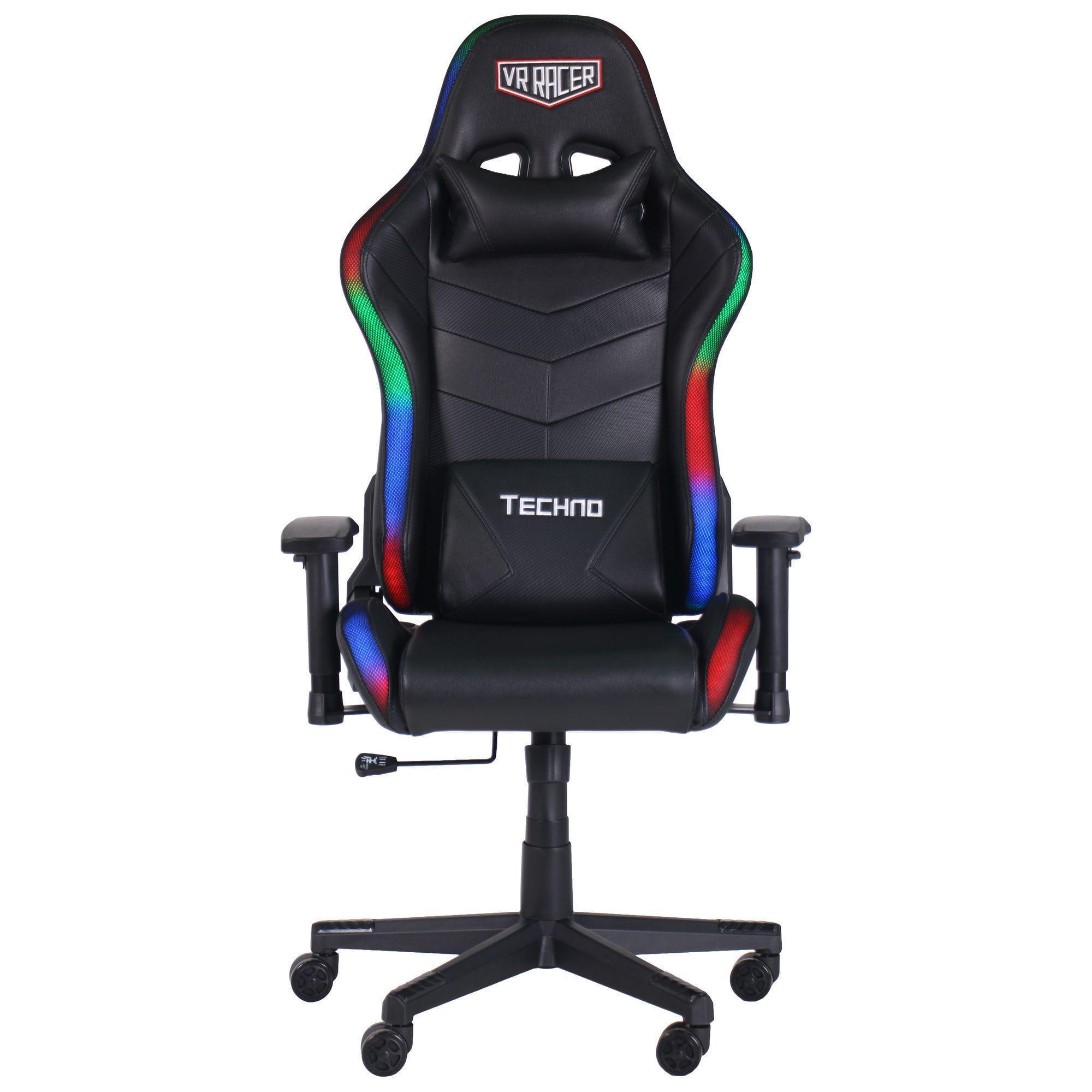 ​​​​​​​Геймерское кресло AMF VR Racer Techno X-Ray для офиса 1280х90х700х660 кожзаменитель PU Черный