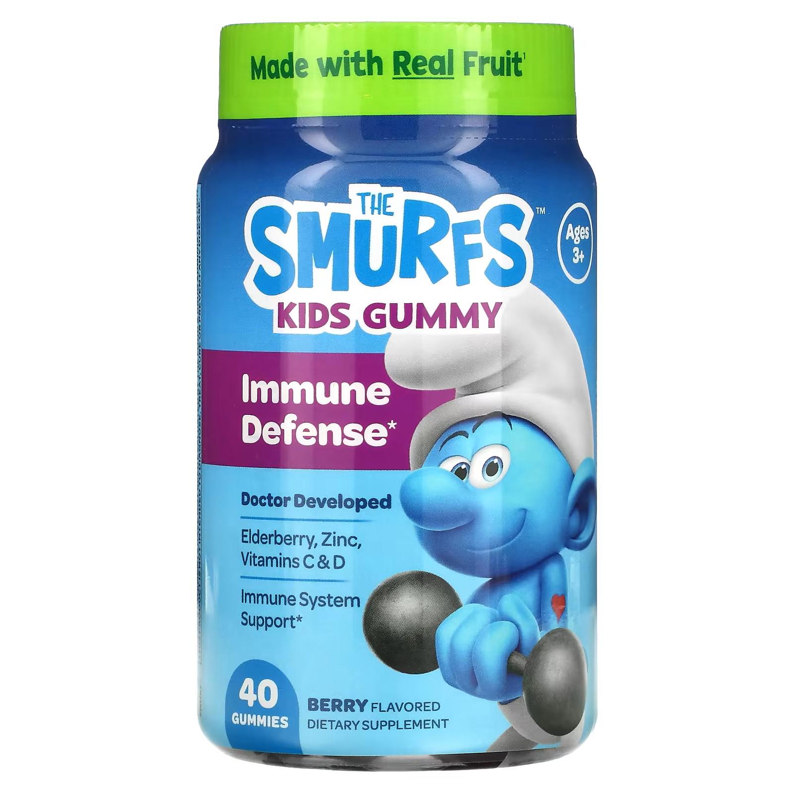 Вітаміни для дітей The Smurfs Kids Gummy Immune Defense Ages 3 для імунітету 40 gummies berry