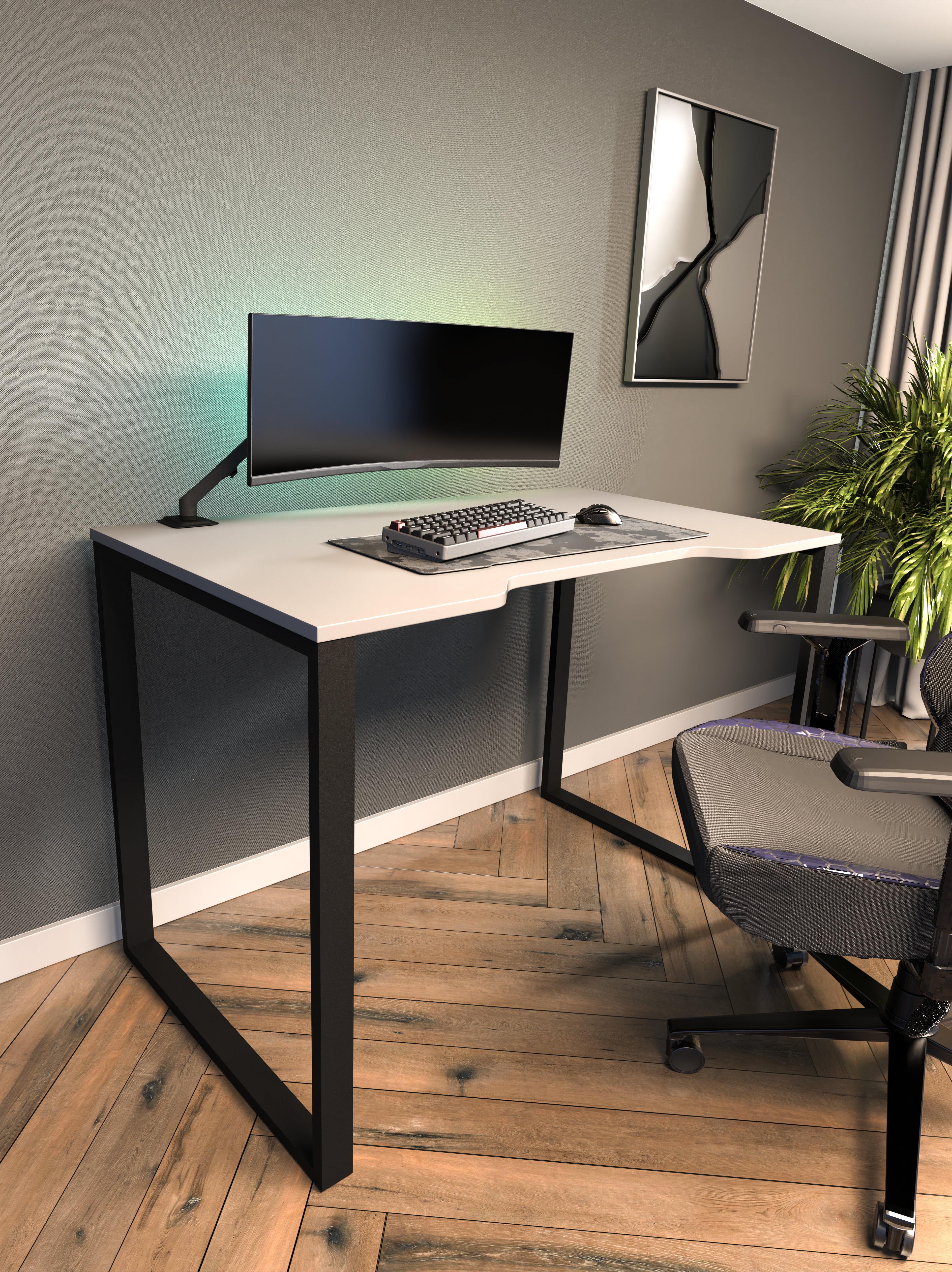 Геймерський комп'ютерний стіл N-Gaming M 100х60 см Білий (NA92)