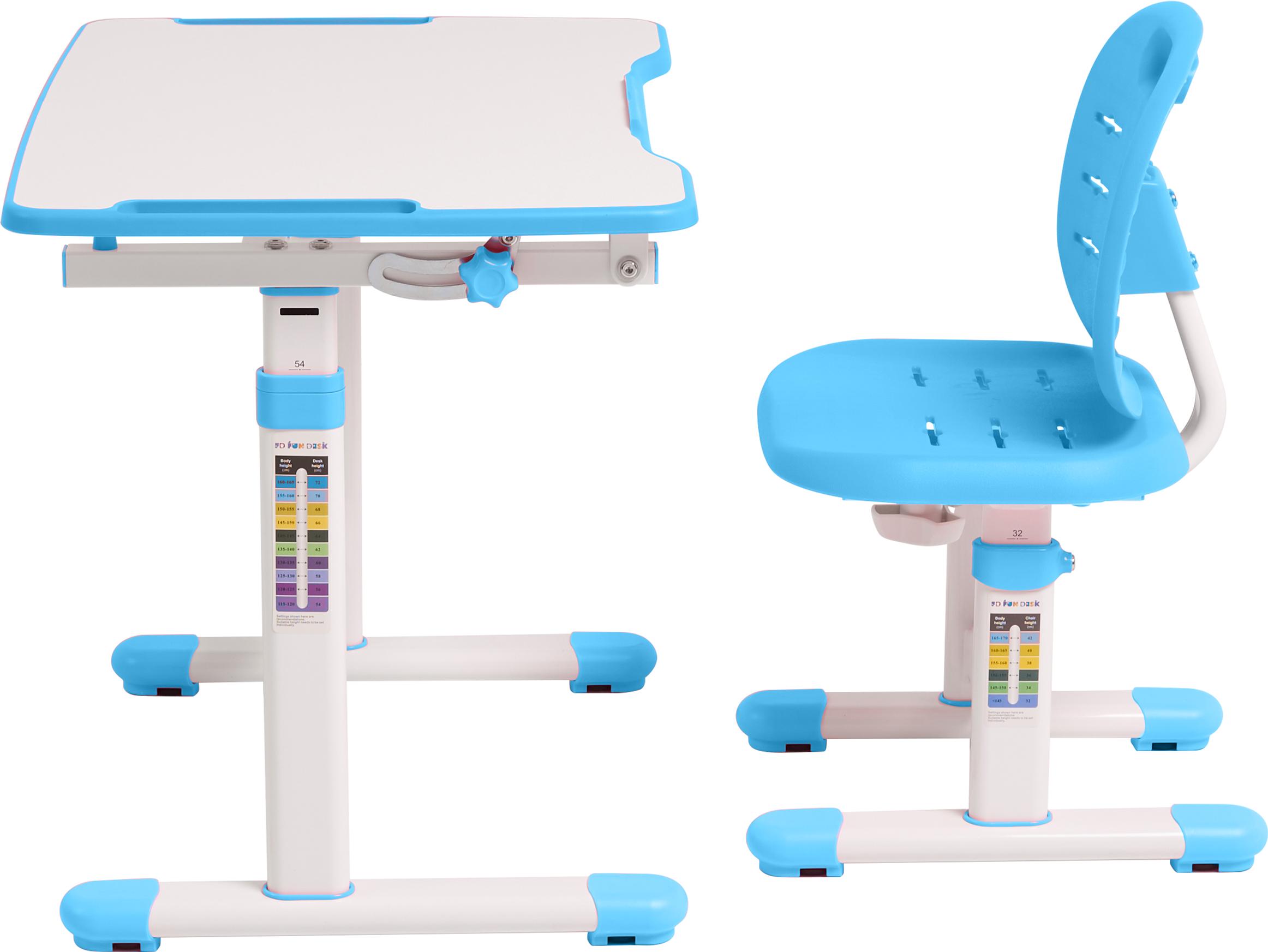 Набір шкільна парта і стілець з регулюванням висоти Fundesk Omino Blue Блакитний - фото 6 Набір шкільна парта і стілець з регулюванням висоти Fundesk Omino Blue Блакитний - фото 6