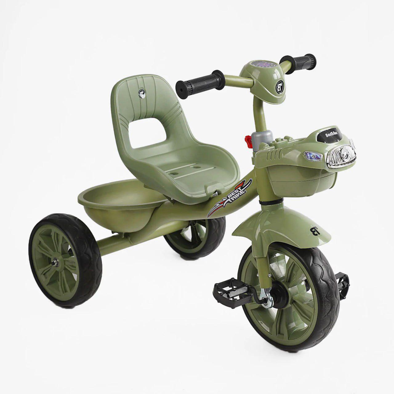 Детский трехколесный велосипед Best Trike BS-60417 со светом и музыкой Зеленый