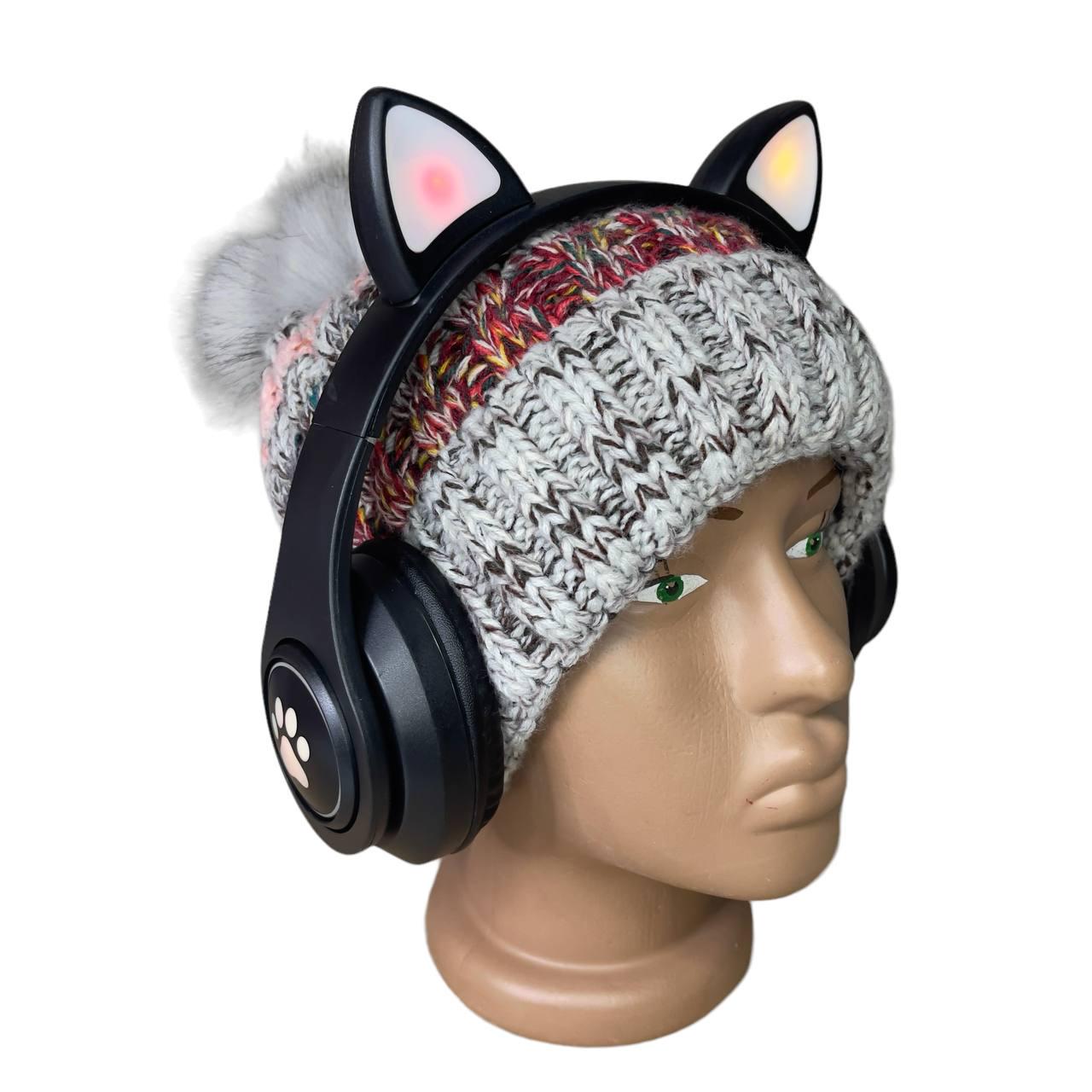 Навушники дитячі Cat Ear В39М підсвічування/FM-радіо/MicroSD/Bluetooth Чорний - фото 2