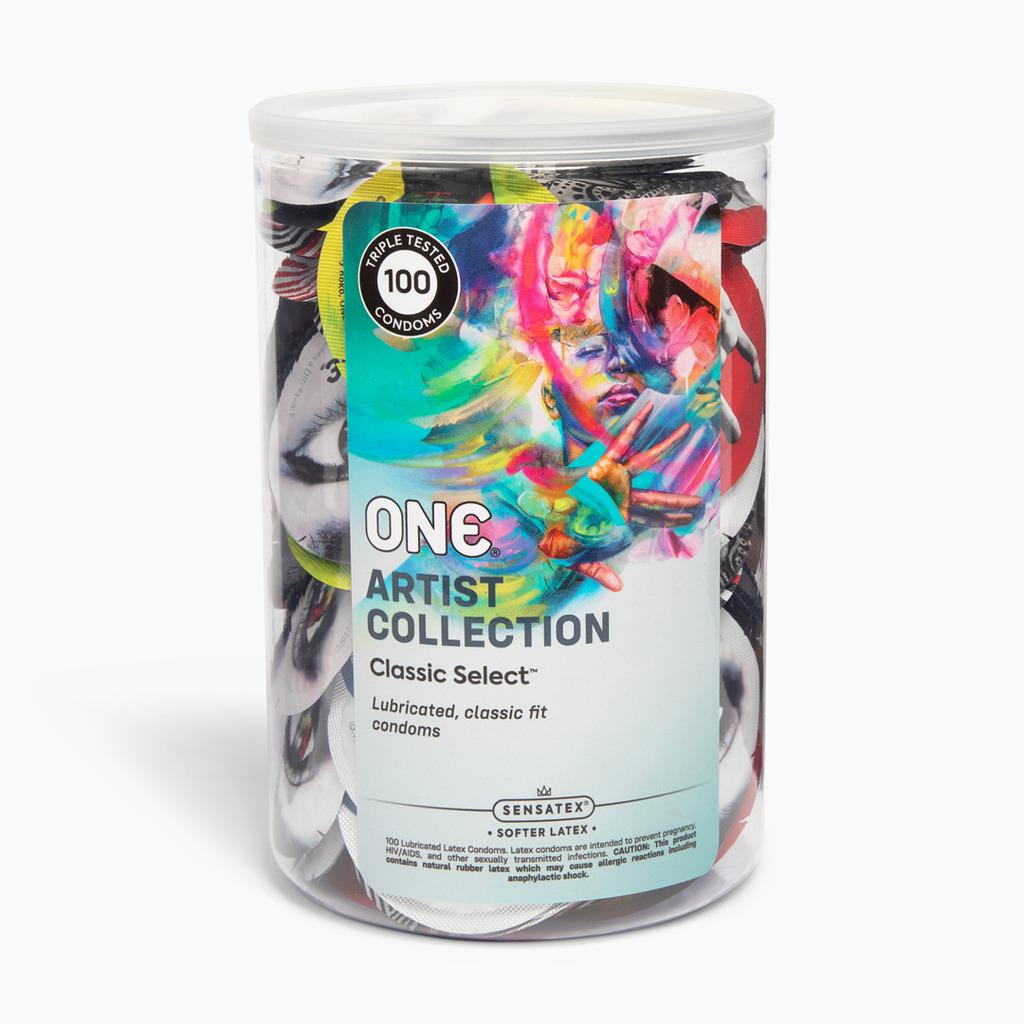 Банка презервативов ONE Classic Select Artist Collection 100 шт. (11000BZ)