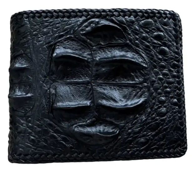 Кошелек Ekzotic leather из натуральной кожи крокодила спина с оплеткой (cw64_1)