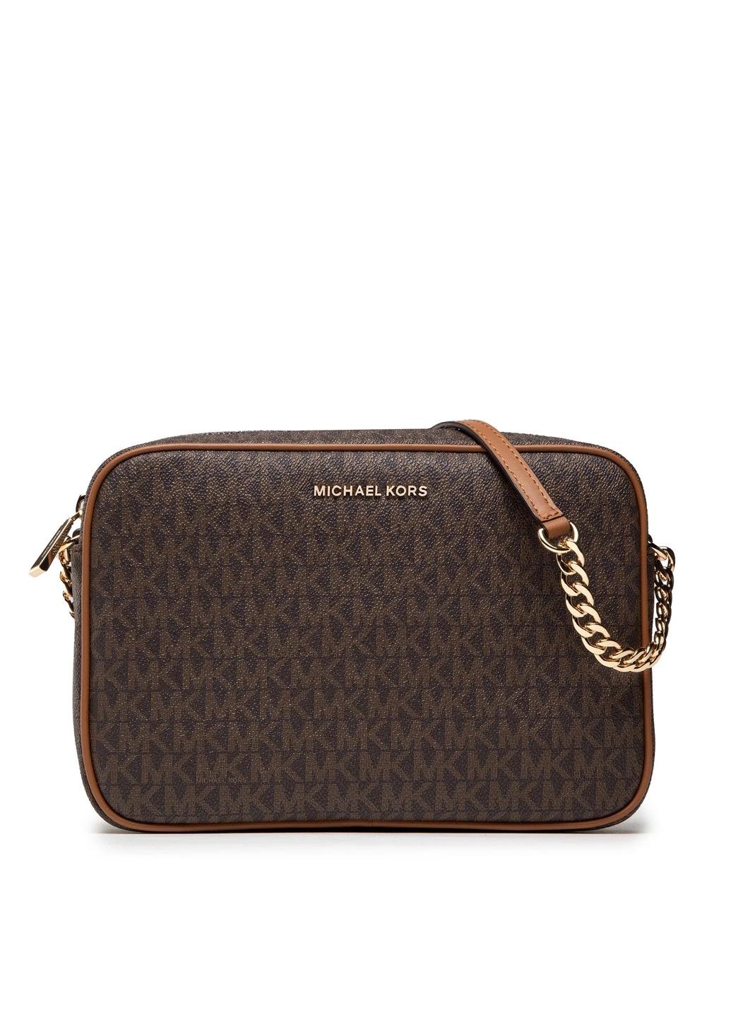 Сумка крос боді жіноча з еко шкіри Michael Kors JET SET LG EW CROSSBODY 32F1GJ6C7B200 Темно-коричневий