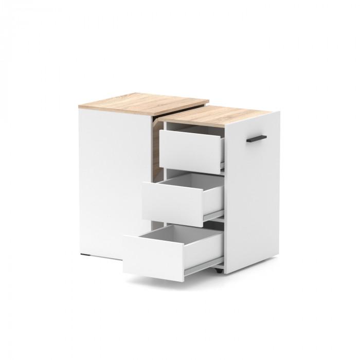 Стол-трансформер Knap Hobana Box 3 World 140х50х75 см Белый/Дуб сонома (S201030121) - фото 2 Стол-трансформер Knap Hobana Box 3 World 140х50х75 см Белый/Дуб сонома (S201030121) - фото 2