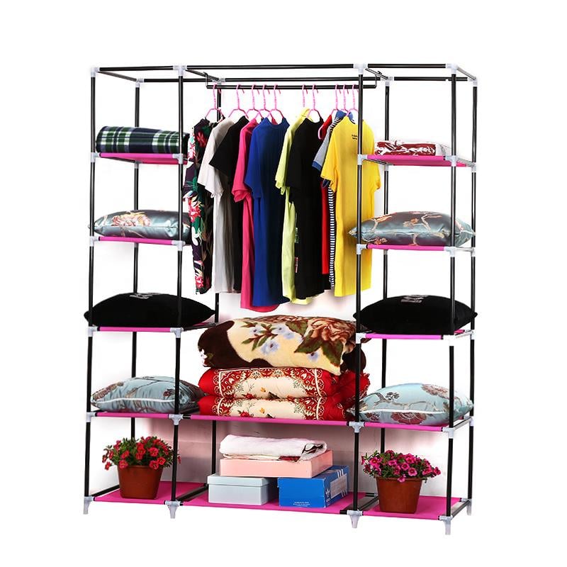 Тканинна шафа для одягу HCX Storage Wardrobe 68150 Рожевий - фото 6