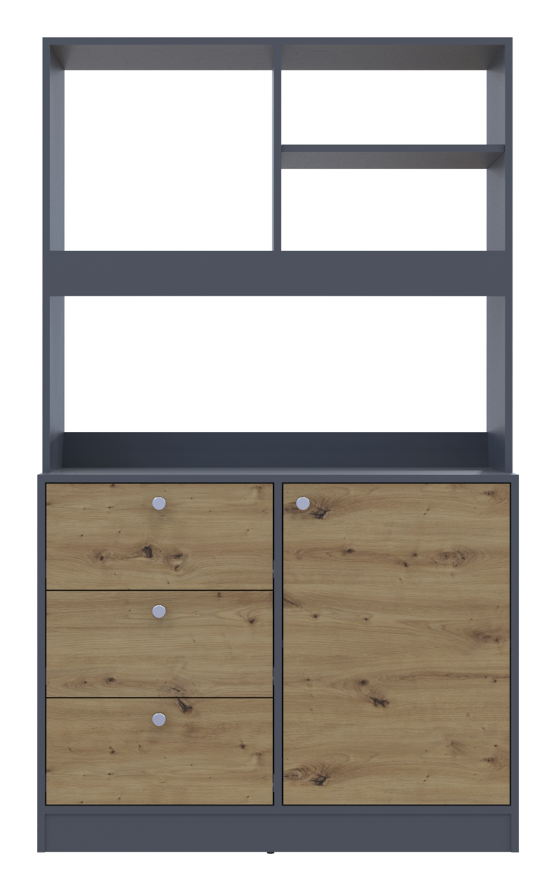 Готова кухня міні Doros Лея ДСП 100х43х171 см Графіт/Дуб евок (81359336) - фото 6 Готова кухня міні Doros Лея ДСП 100х43х171 см Графіт/Дуб евок (81359336) - фото 6