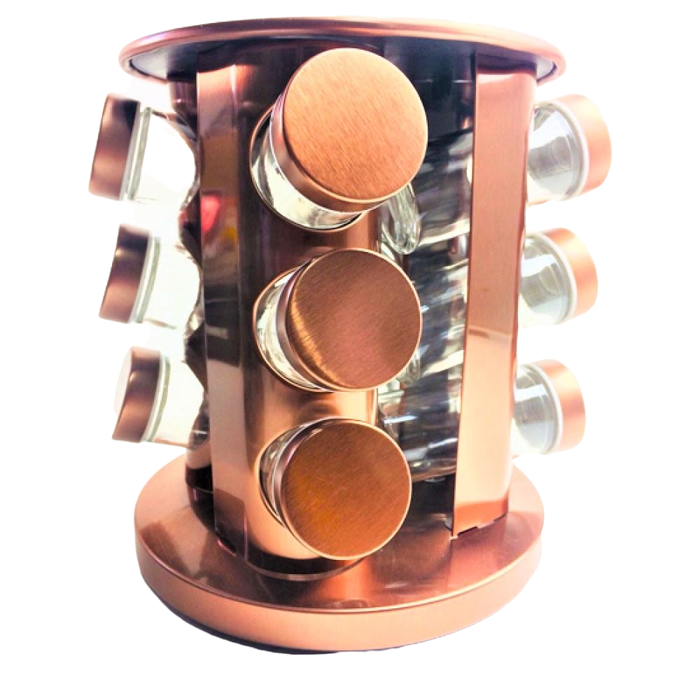 Набор для специй Benson BN-142 круглая подставка 13 пр. Золотой (BENS-004)